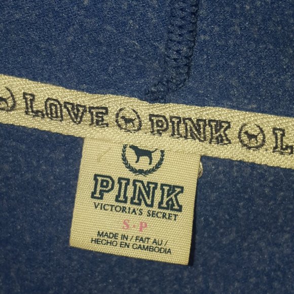 VICTORIA SECRET JACKET BLUE PINK SMALL ZIPPER - Picture 10 of 10